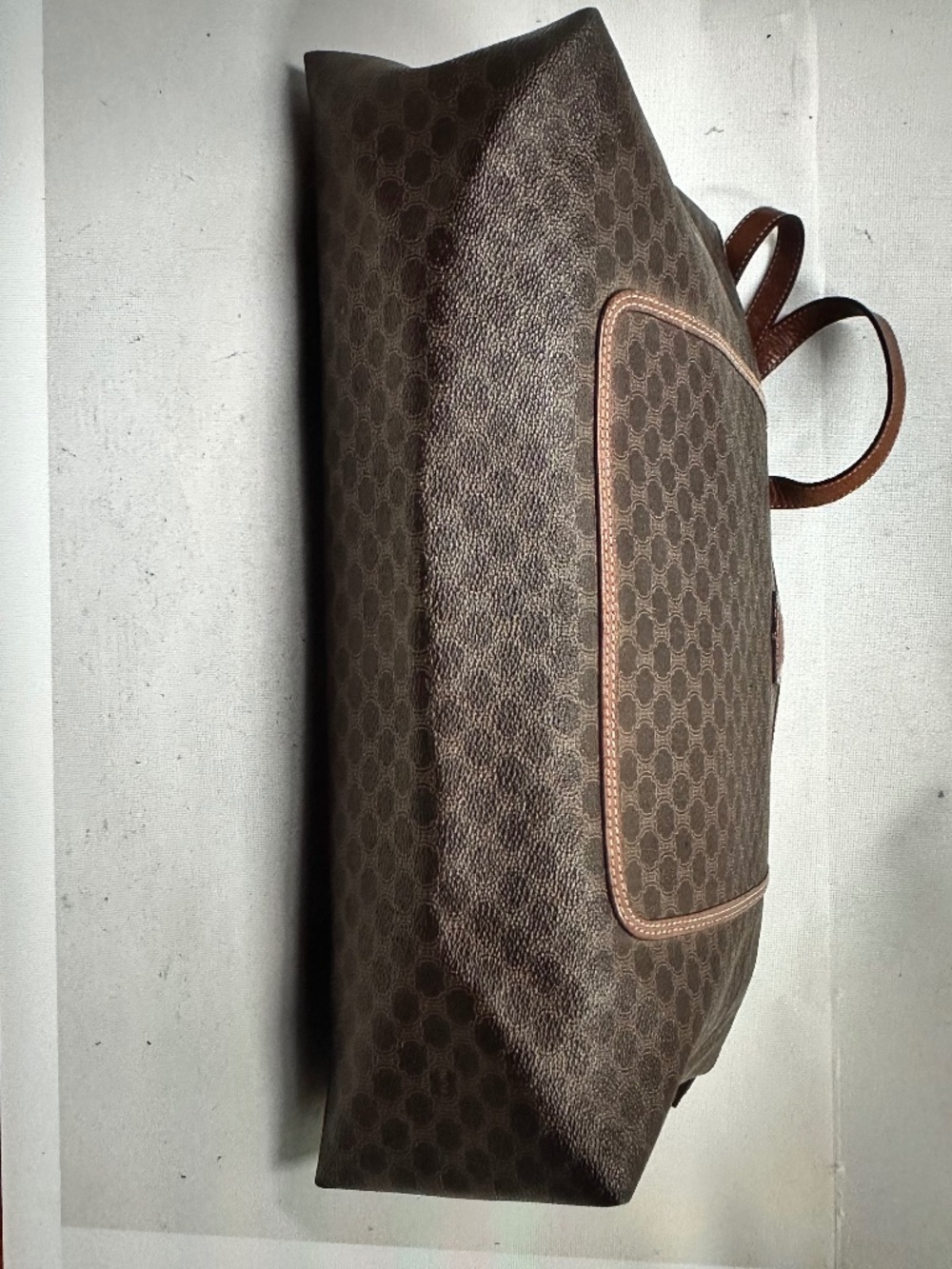 CELINE Macadam Pattern Large Tote Bag PVC Leather Brown - Picture 6 of 9